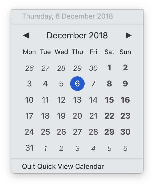 calendar view in quicken for mac